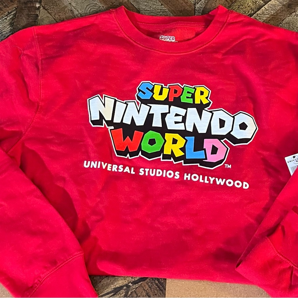 Super Nintendo World Red Crewneck Sweatshirt - Universal Studios Hollywood